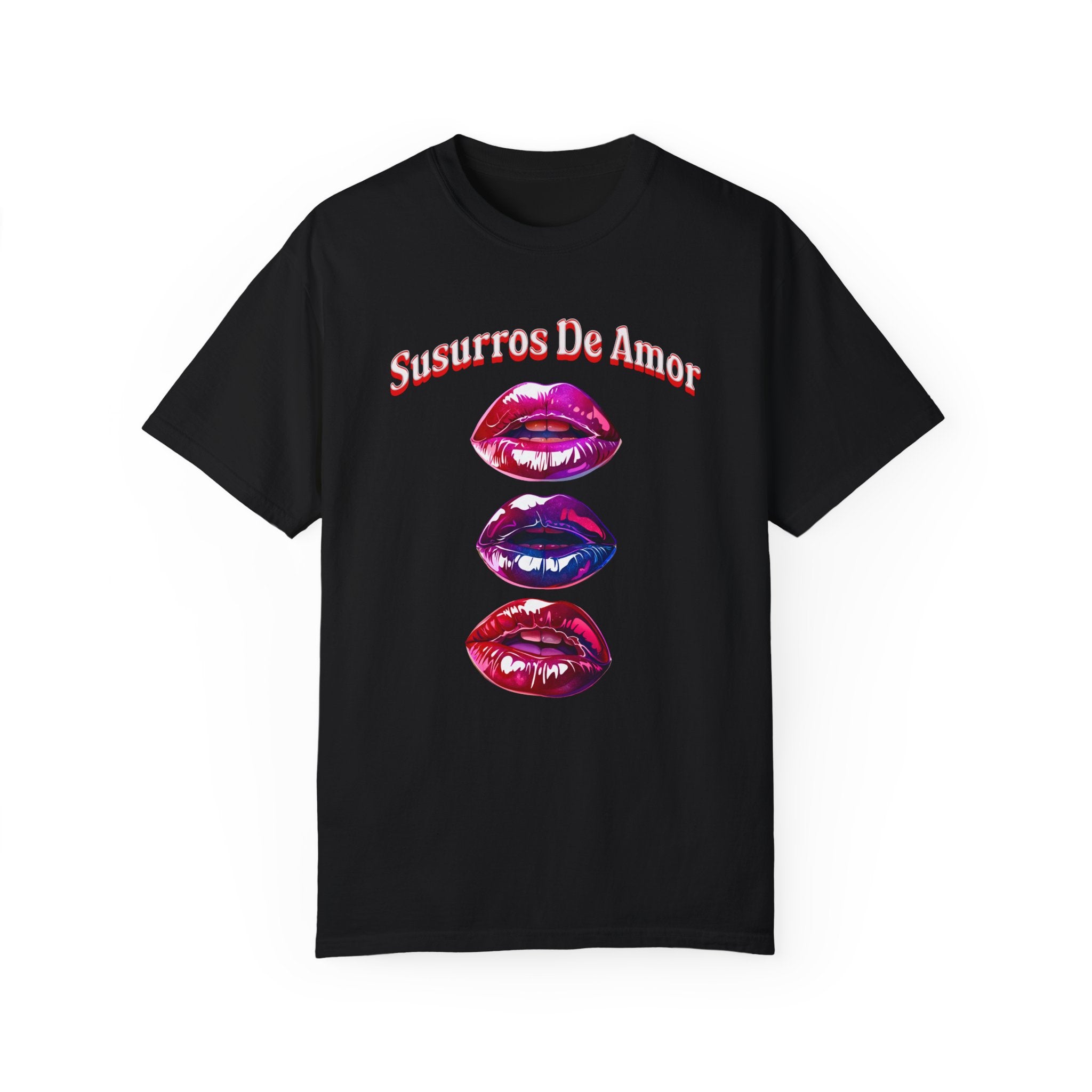 Woman's  Susurros De Amor Garment-Dyed T-Shirt for Love Enthusiasts