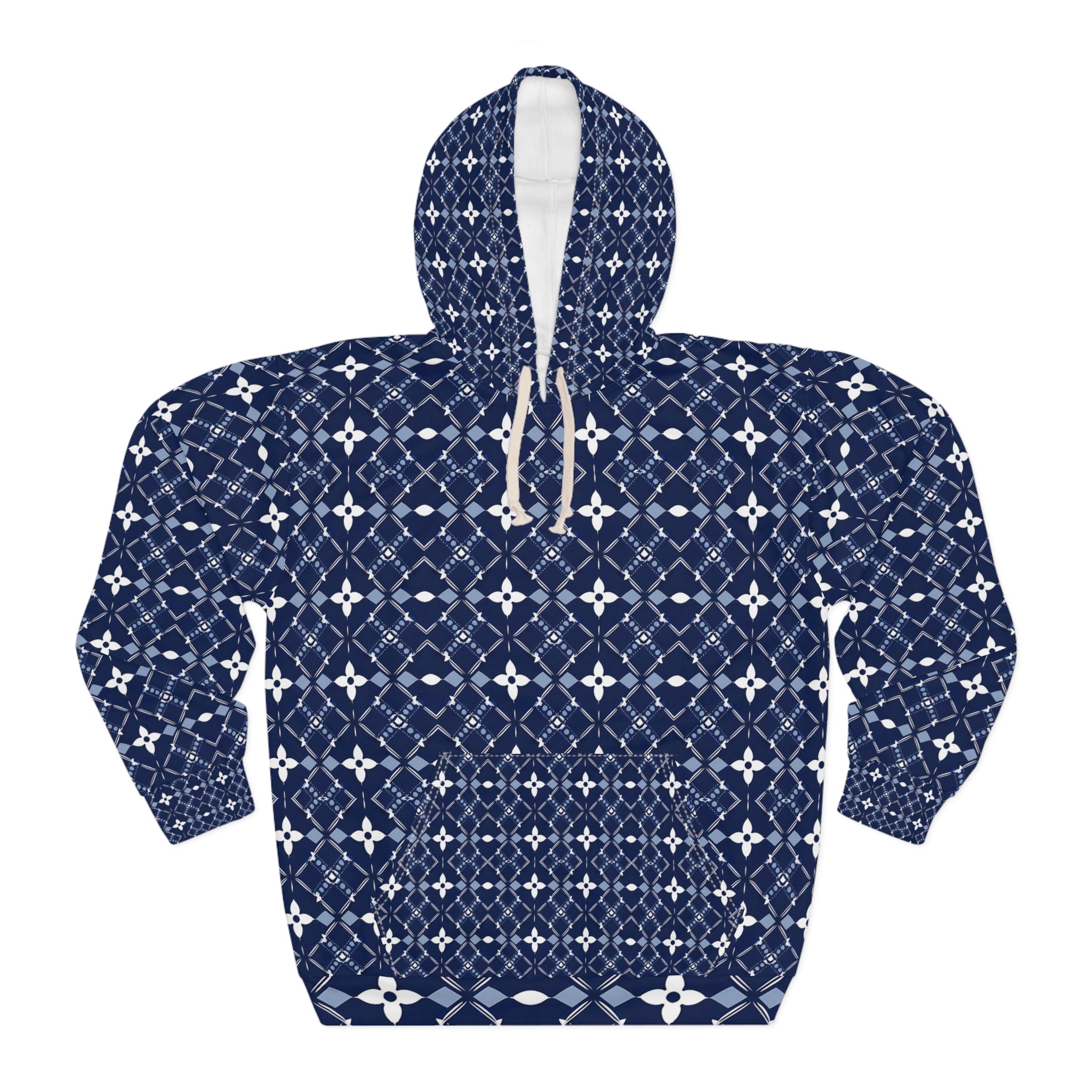 Cozy Floral Pattern Unisex Pullover Hoodie - Perfect for Casual Outings and Relaxed Weekends