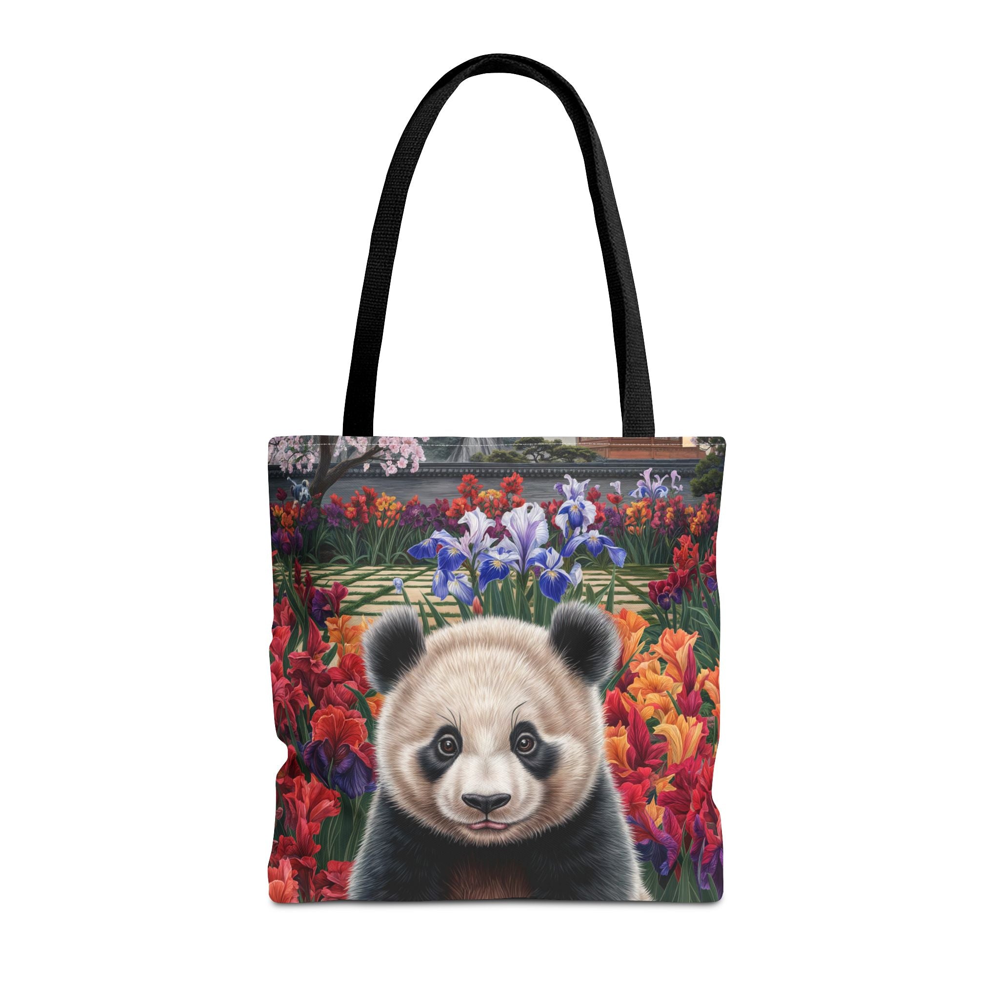 Adorable Panda Tote Bag - Floral Design for Animal Lovers