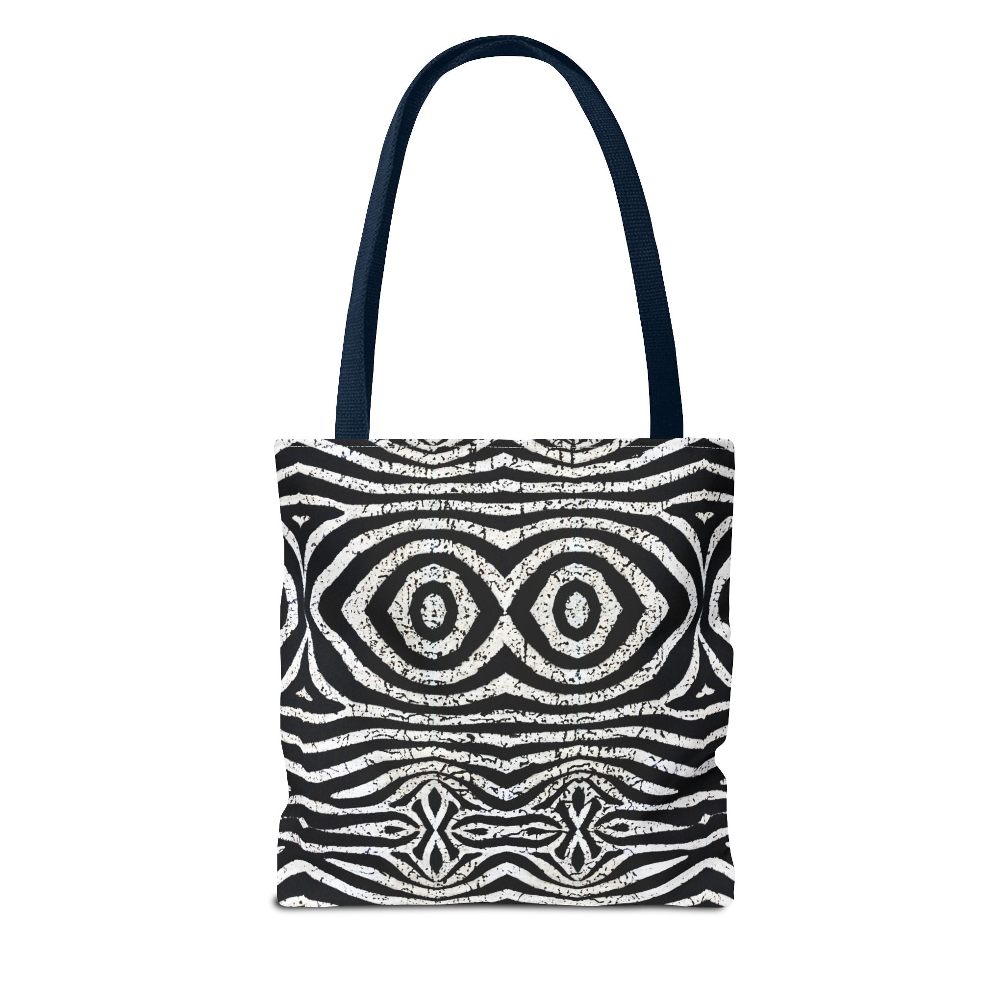 Trendy Black and White Tote Bag with Abstract Pattern | Stylish and Versatile Carryall