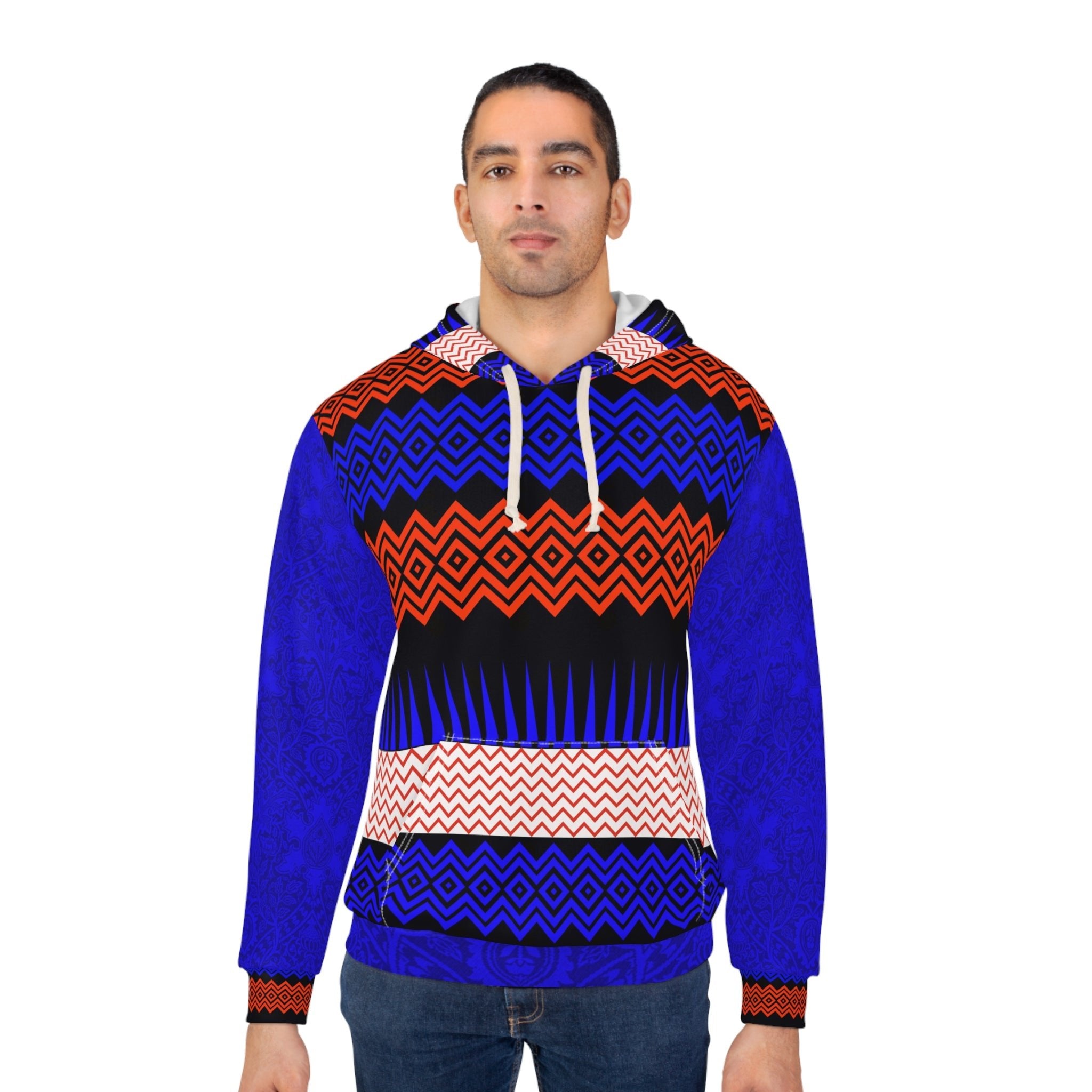 Vibrant Geometric Unisex Pullover Hoodie | Stylish & Colorful Fashion - Angel Body