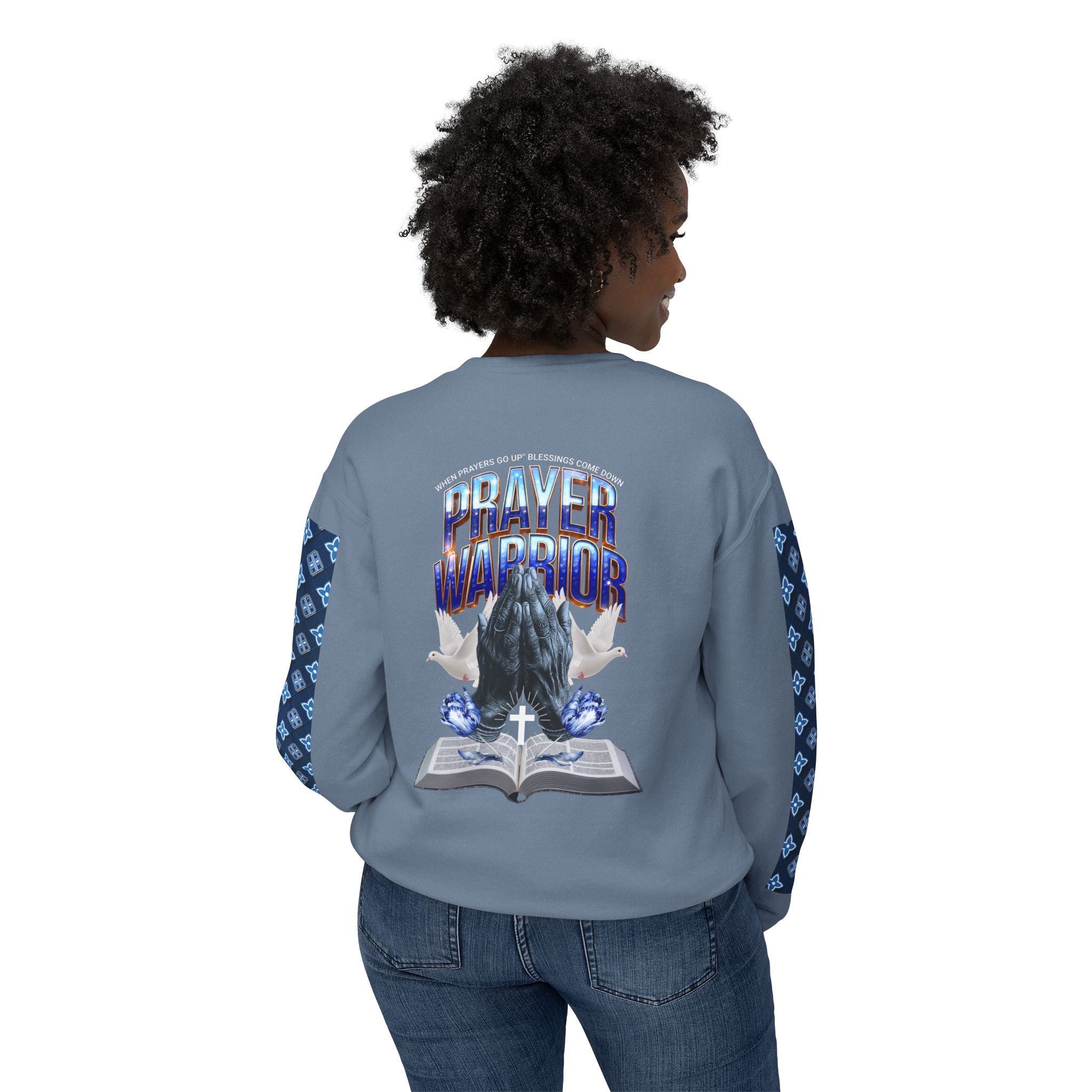 Unisex Lightweight Prayer Warrior Sweatshirt - Inspirational Crewneck for Spiritual Growth