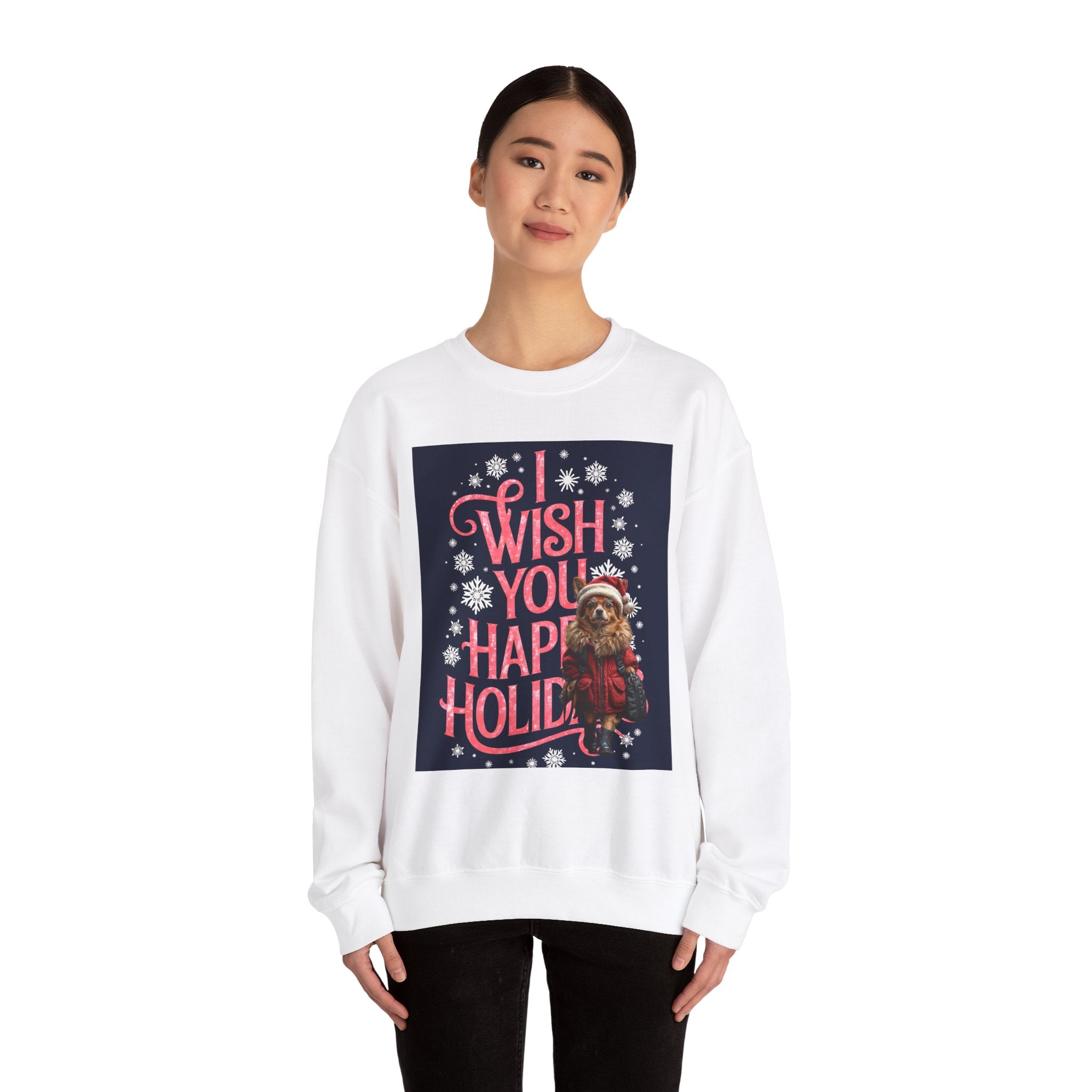 Funny Holiday Sweater - 'I Wish You Happy Holidays' Crewneck Sweatshirt