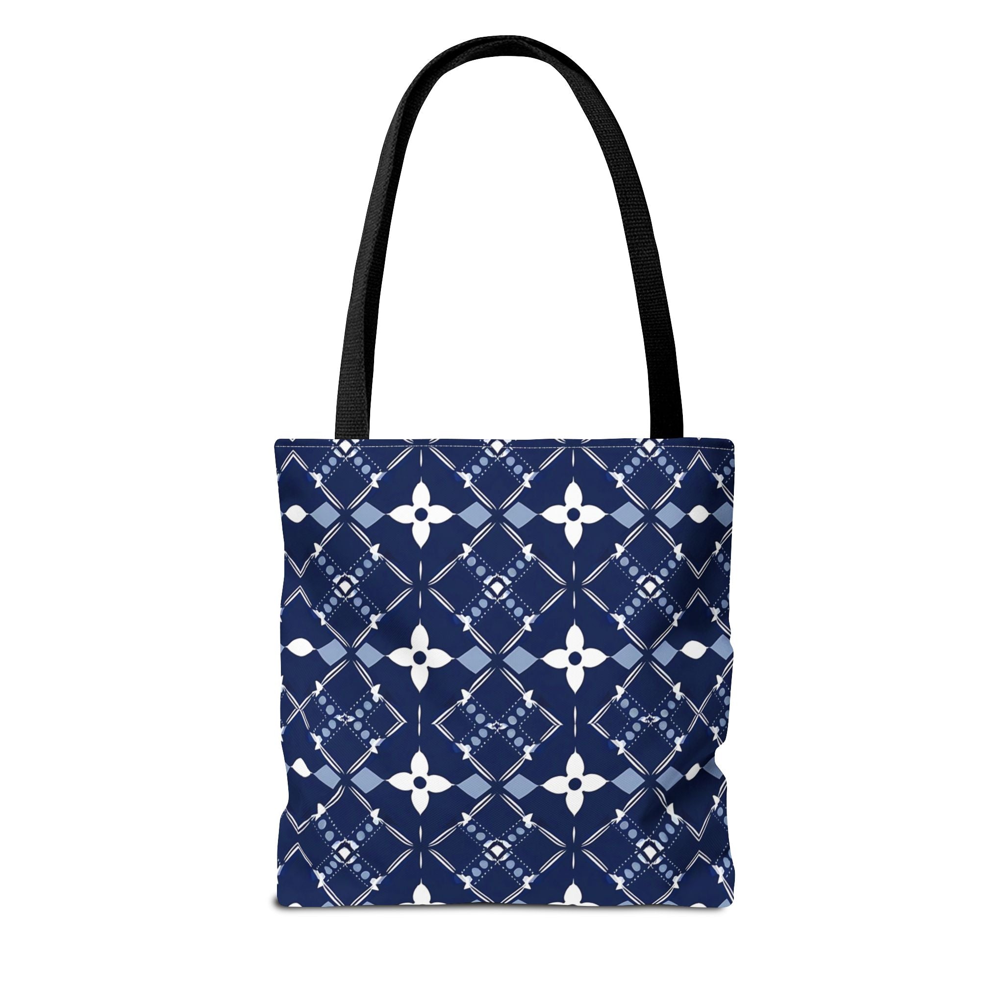 Navy Floral Pattern Tote Bag - Stylish & Versatile for Everyday Use