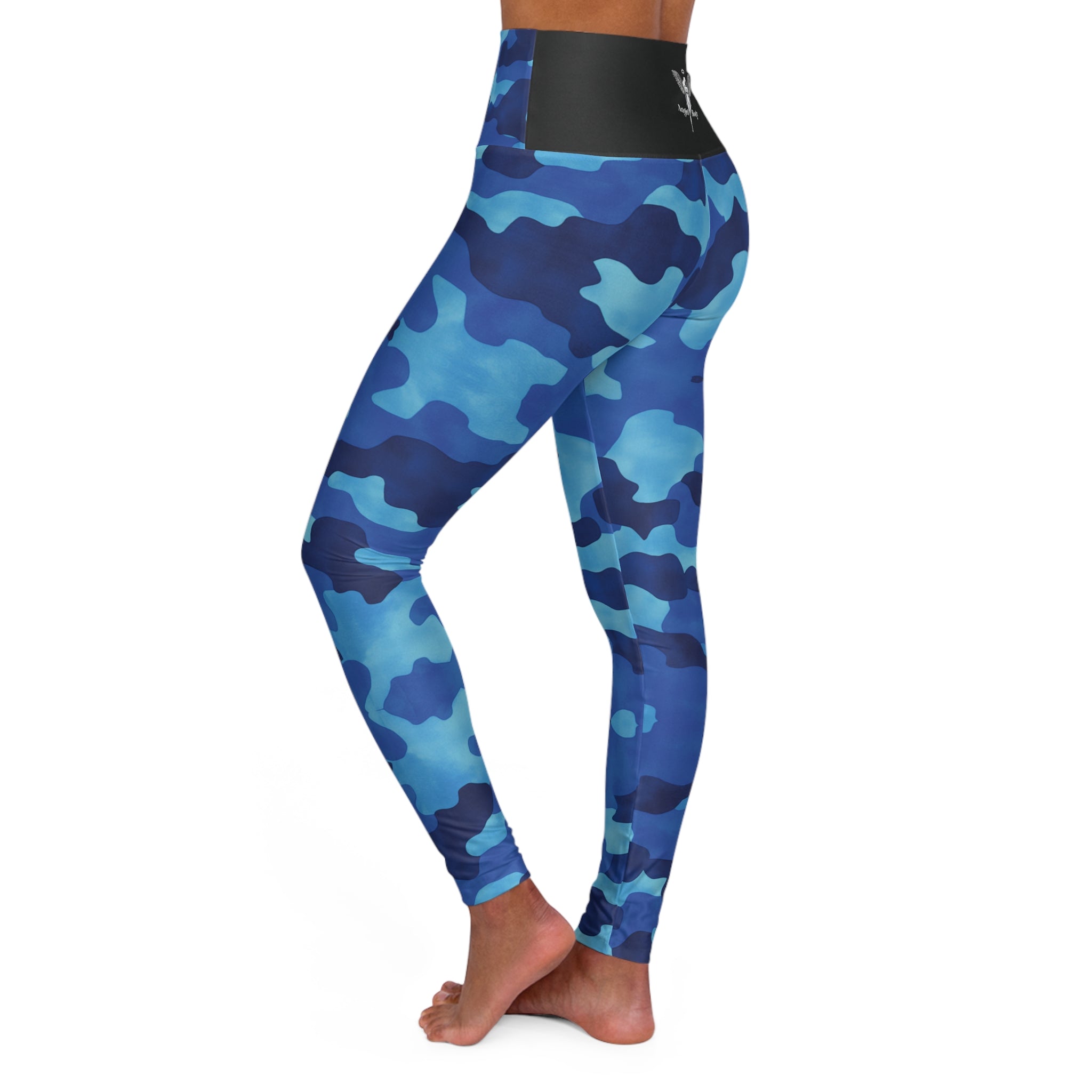 New Custom Camouflage design High Waisted Yoga Leggings - Comfortable Angel Body Activewear for Fitness Enthusiasts