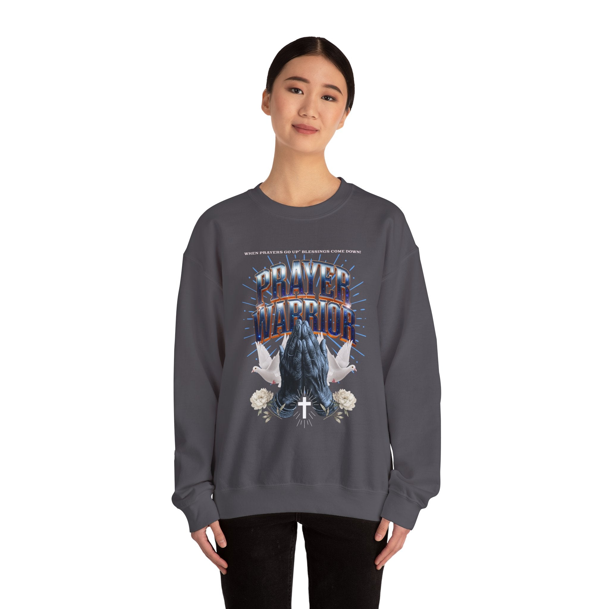 Prayer Warrior Crewneck Sweatshirt - Unisex Heavy Blend™ - Faith-Inspired Apparel