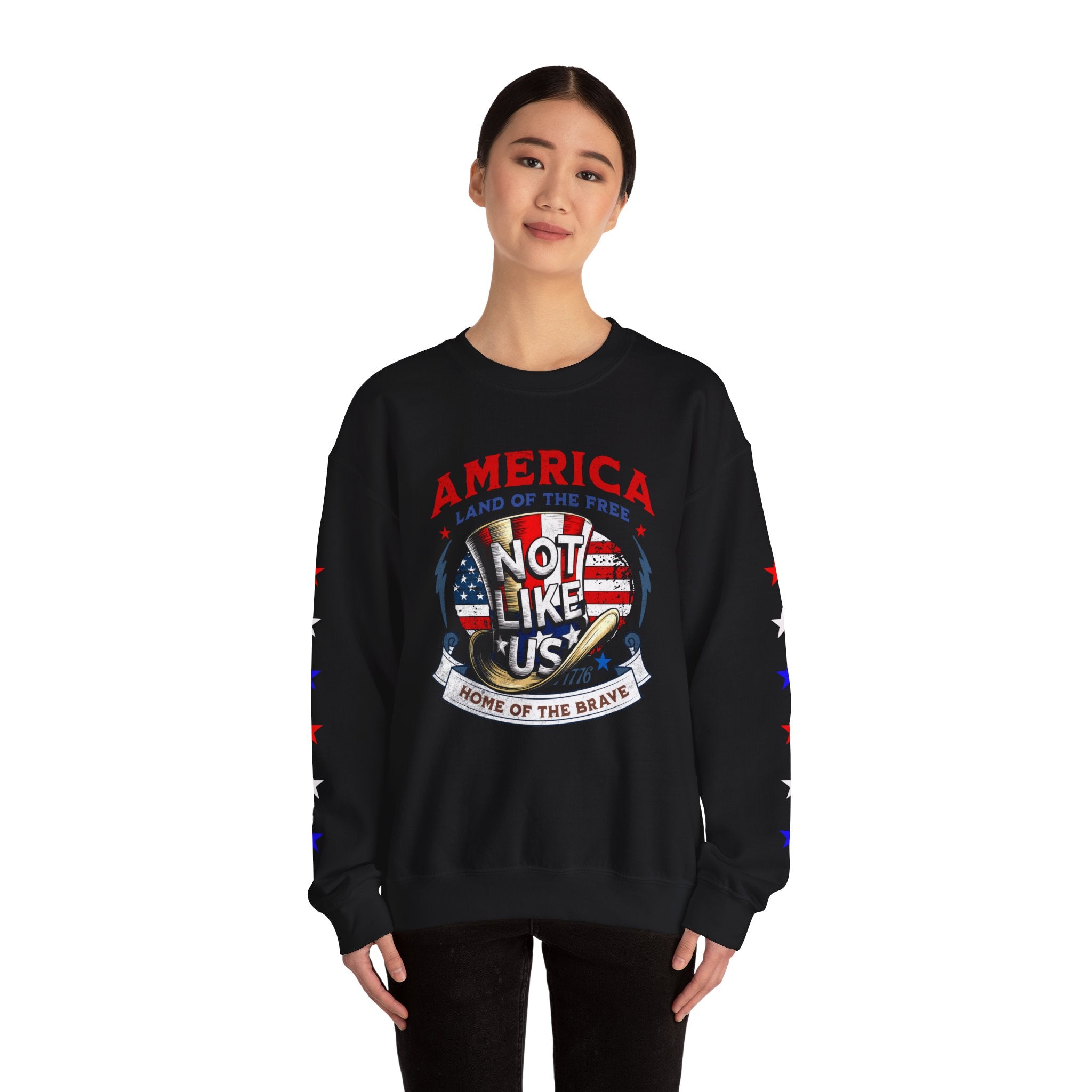 Patriotic Unisex Crewneck Sweatshirt - 'Not Like Us' American Pride