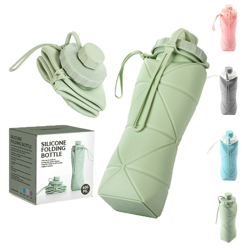 600ml Folding Silicone Water Bottle for gym