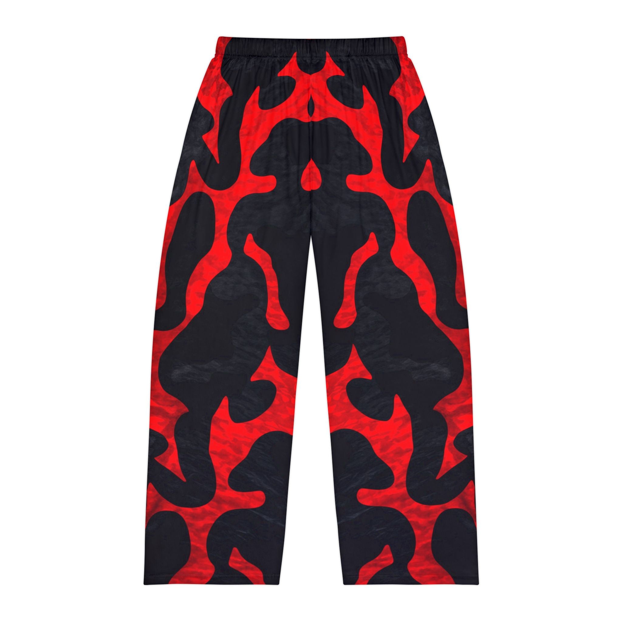 Bold Red & Black Pattern Men's Pajama Pants for Comfort and Style