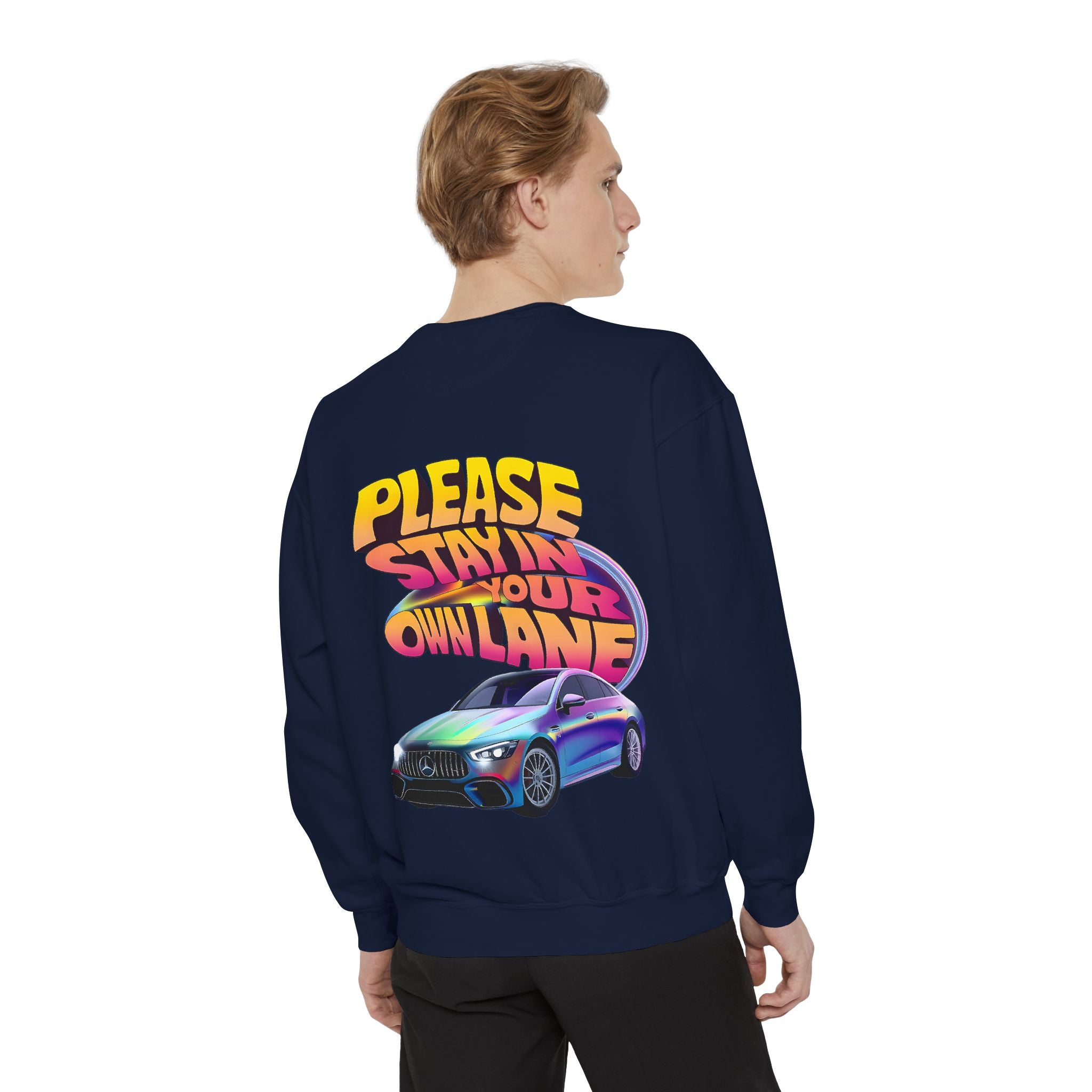 Retro Graphic Sweatshirt, Stay in Your Lane Sweatshirt, Unisex Comfortable Sweatshirt, Funny Sweatshirt, Gift for Car Lovers, Casual [...] - Angel Body