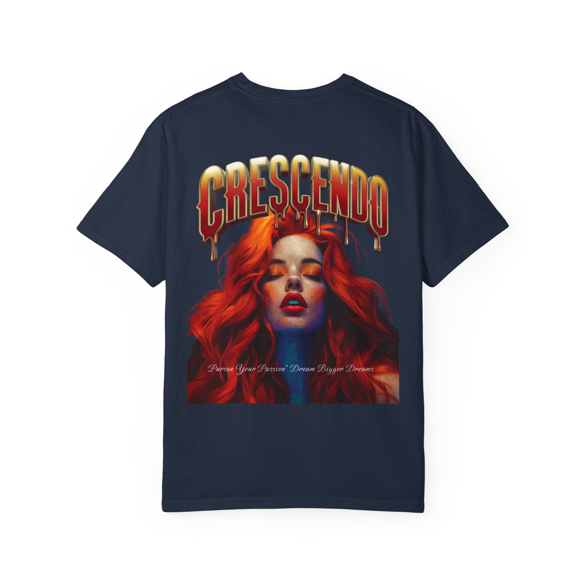 CRESCENDO a shirt with a message Take your life to the highest heights Unisex Garment-Dyed T-Shirt - Vibrant Artistic Tee