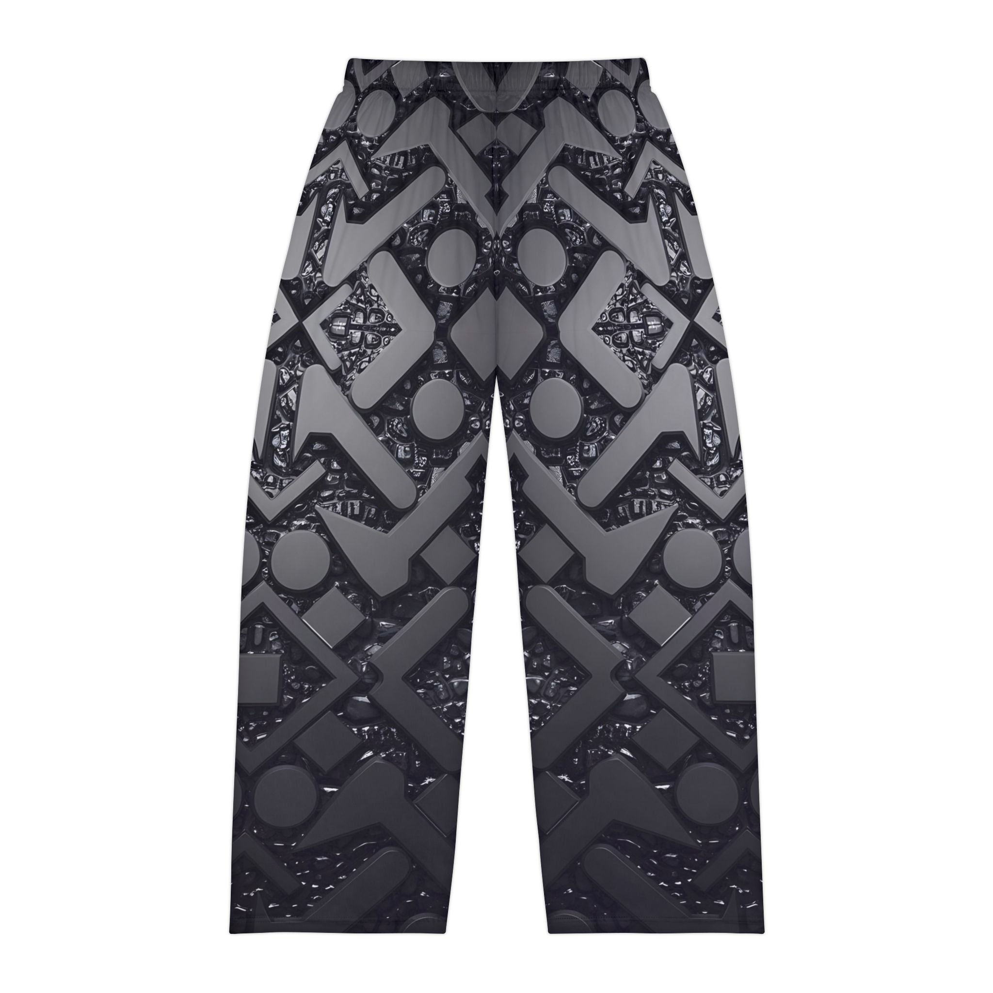 Stylish Men's Pajama Pants - Comfortable Sleepwear with a Black Modern Geometric Design