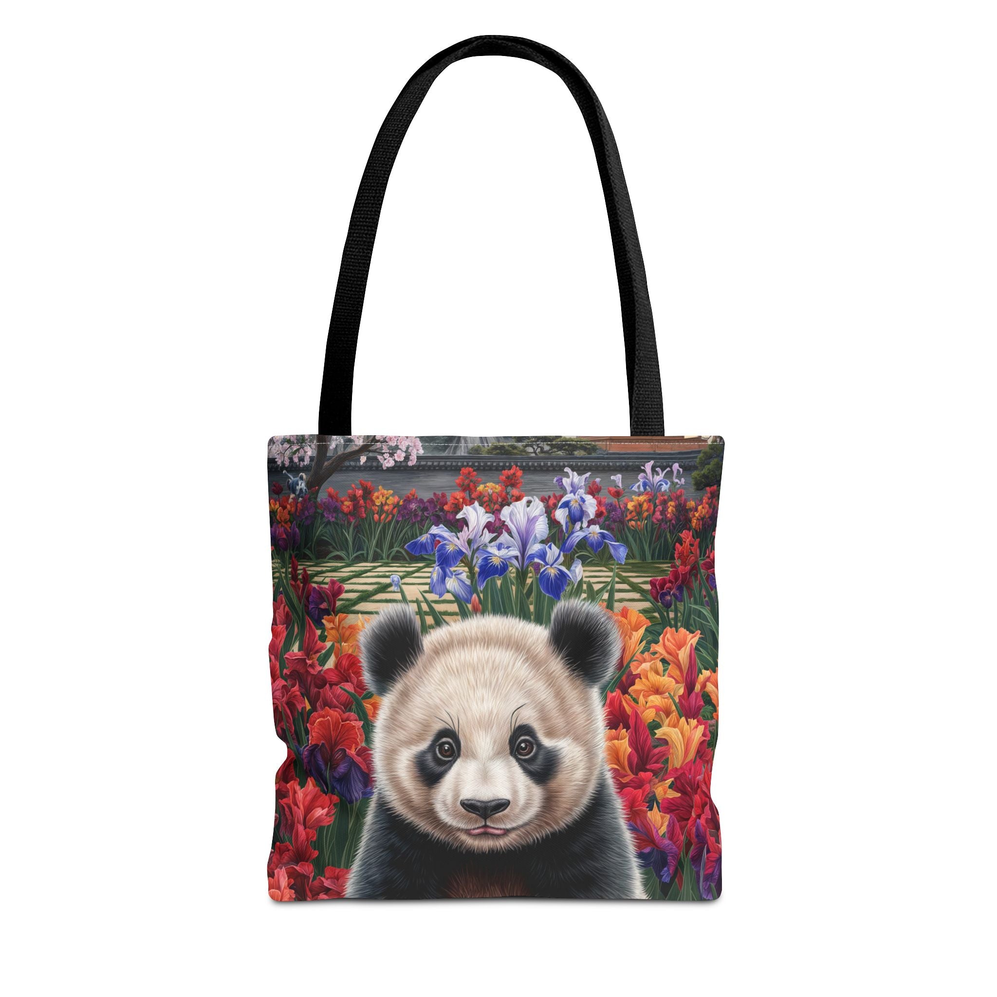 Adorable Panda Tote Bag - Floral Design for Animal Lovers