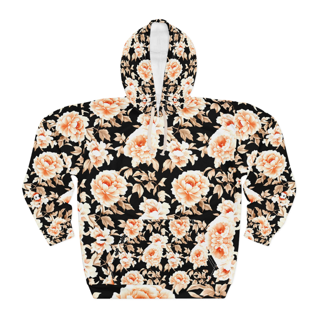 Floral Print Unisex Pullover Hoodie - Cozy &amp; Stylish for Any Season