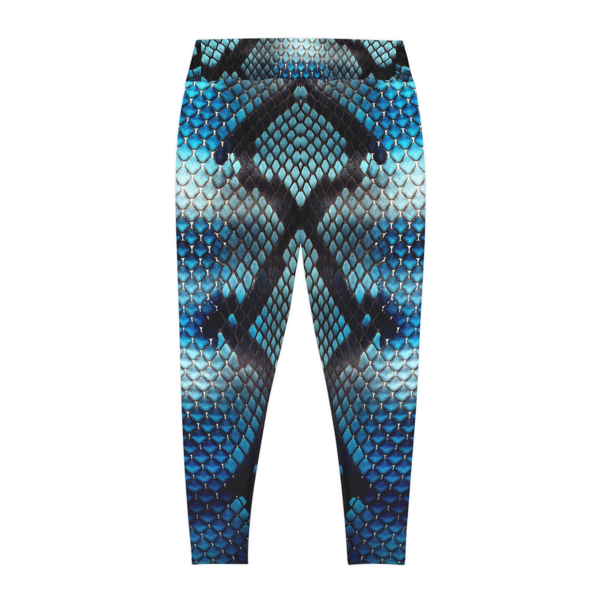 Woman's Plus Size blue Snake Print Leggings - Stylish Comfort for Every Occasion