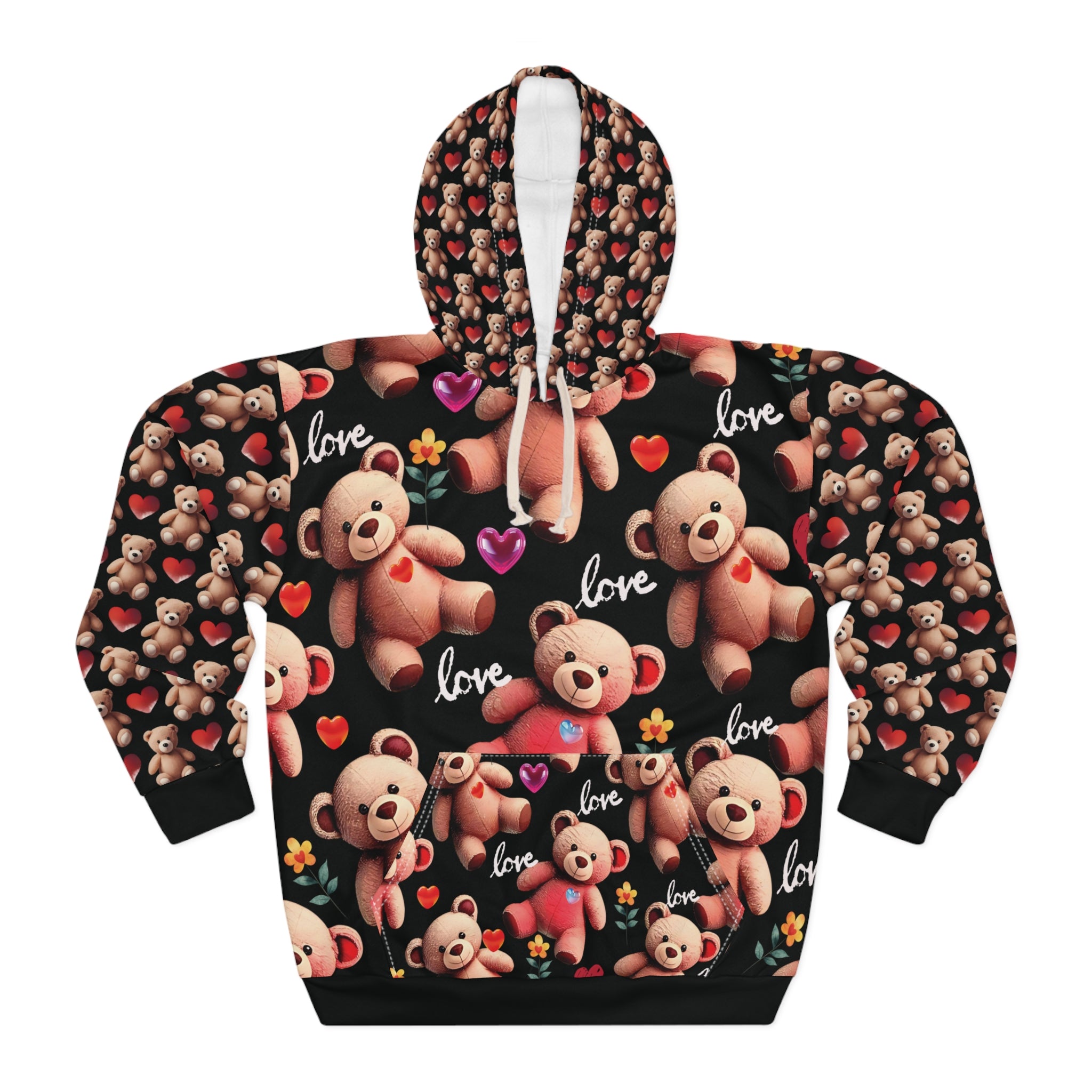 Cozy Love Teddy Bear Hoodie - Heartfelt Unisex Pullover for Comfort and Warmth