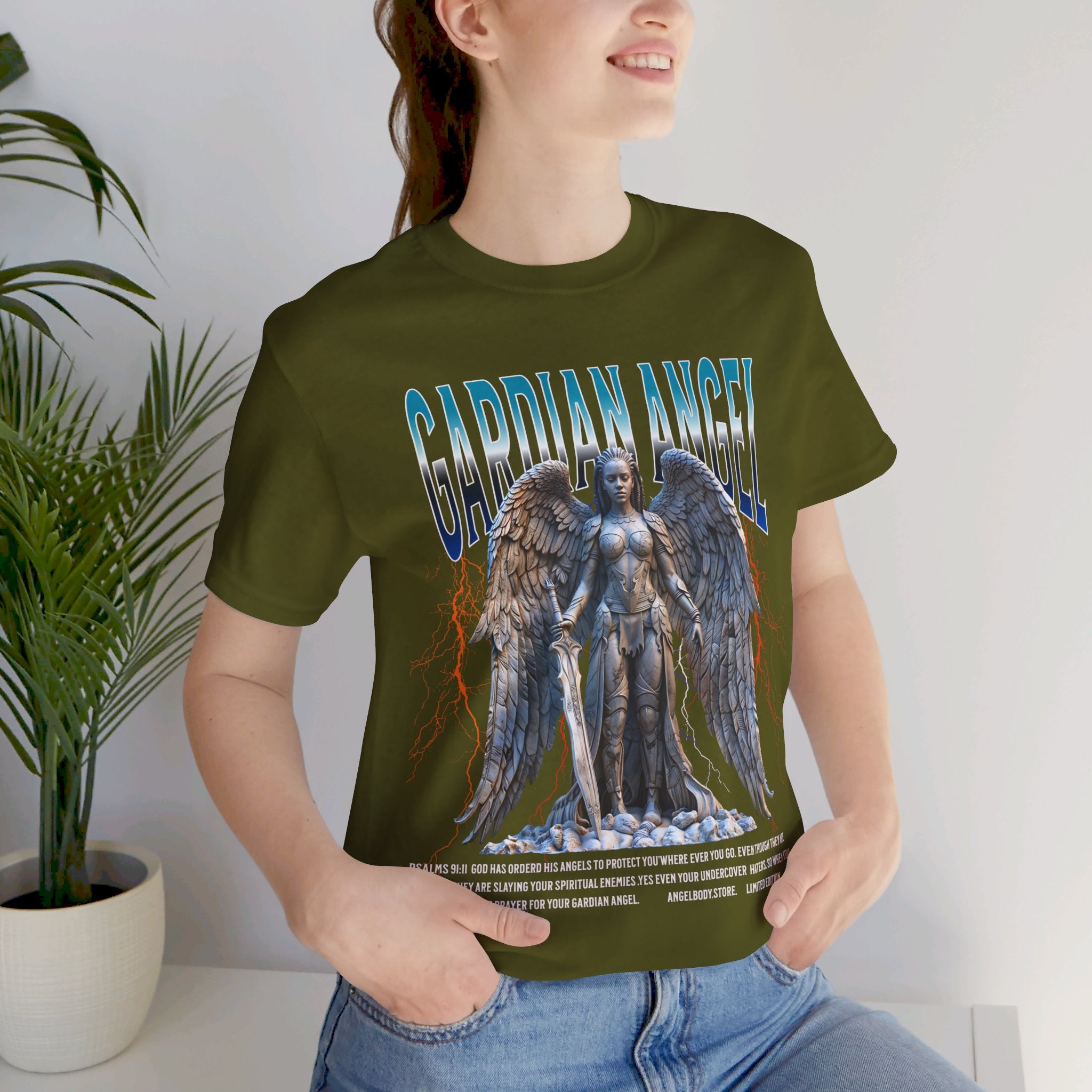 Unisex Jersey Short Sleeve Tee: Guardian Angel Spiritual Warrior 12 - Angel Body