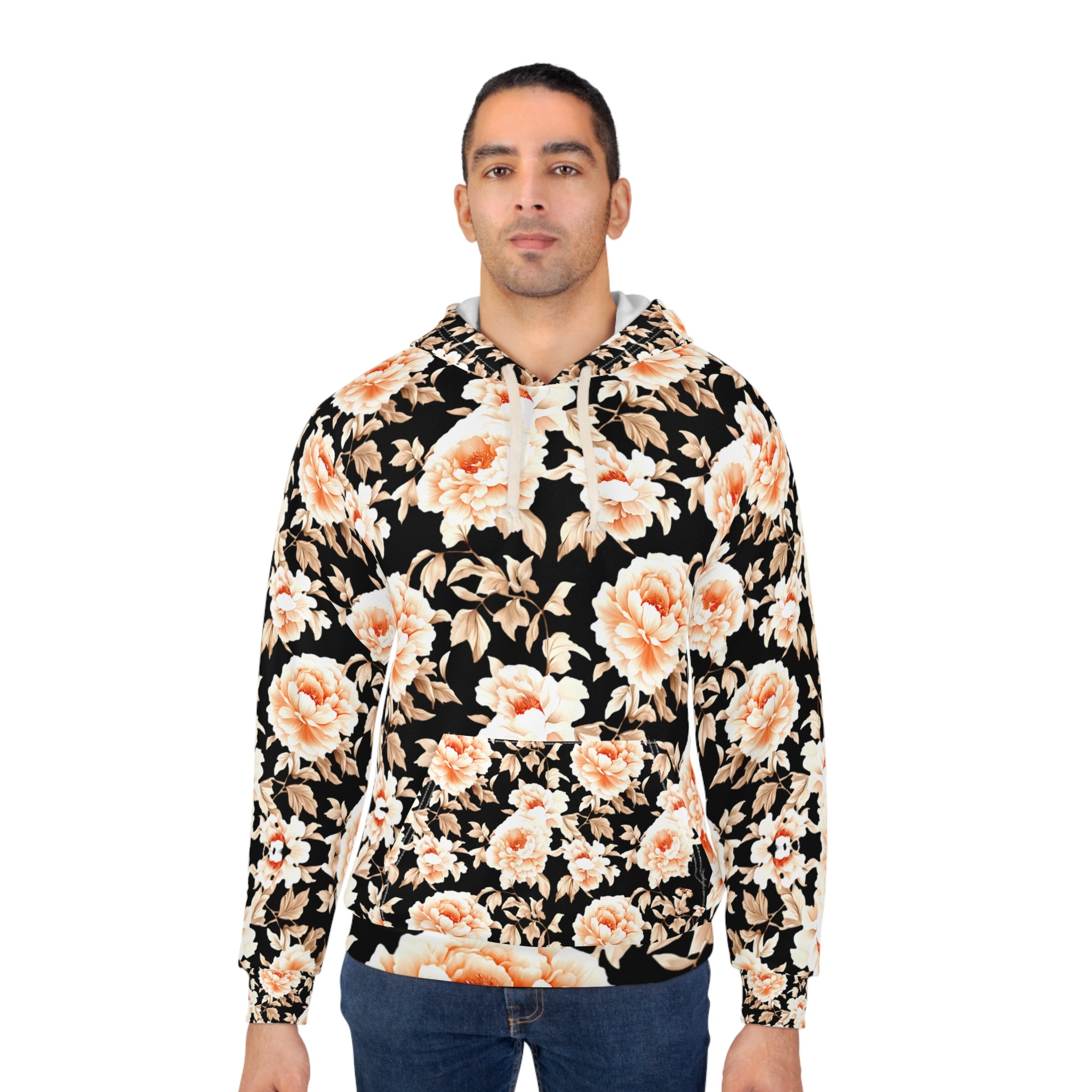 Floral Print Unisex Pullover Hoodie - Cozy & Stylish for Any Season