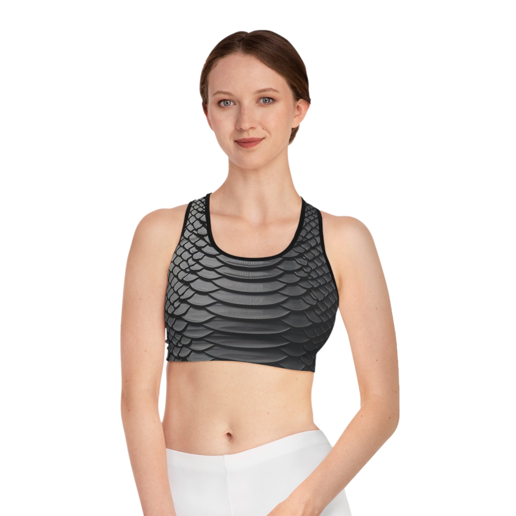 Elegant Snake Skin Sports Bra | Activewear for Fitness Lovers