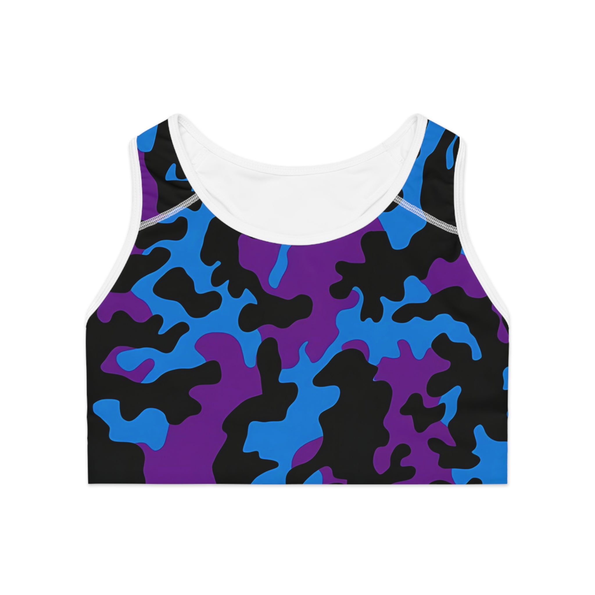 Bold Camouflage Sports Bra - Stylish Activewear for Fitness Enthusiasts