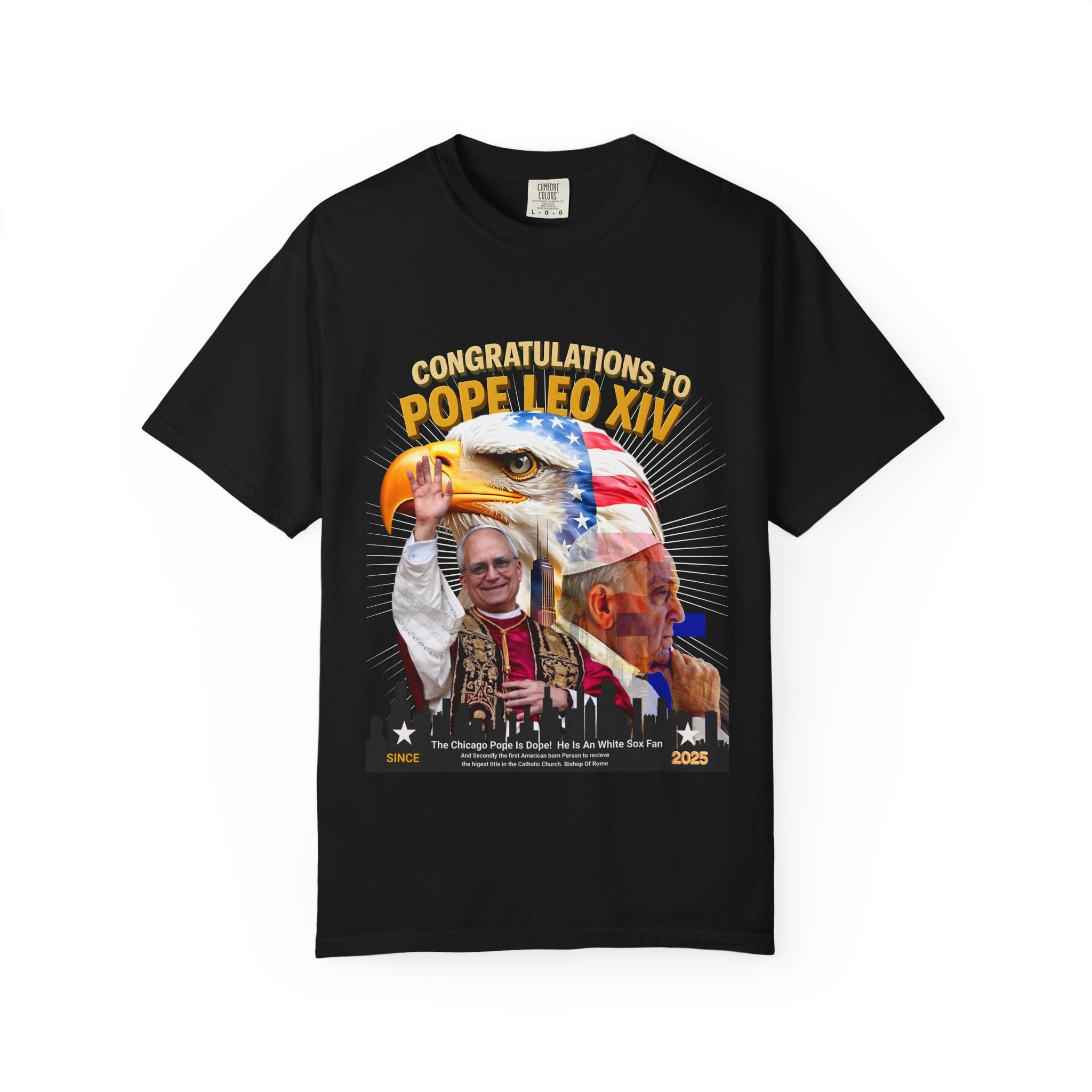 Pope Leo XIV Celebration T-Shirt - Unisex Garment-Dyed Tee - Angel Body