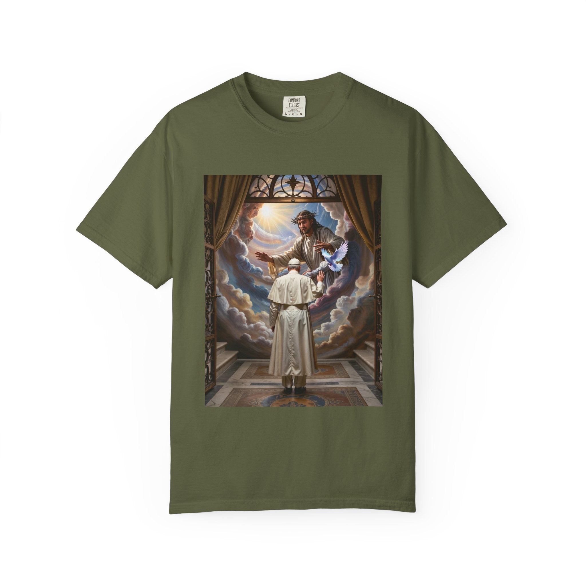 Artistic Unisex Garment-Dyed T-shirt - Divine Inspiration Design - Angel Body