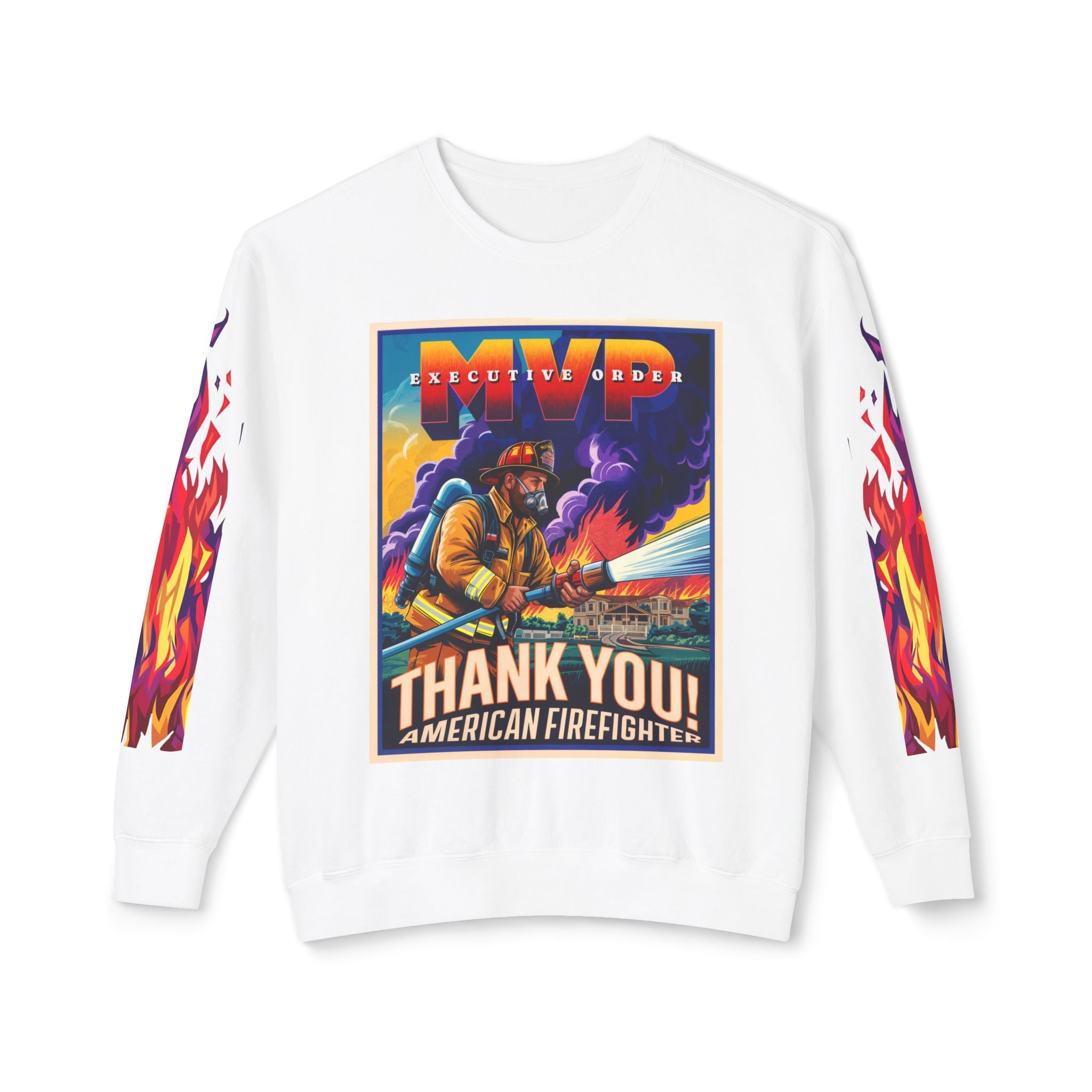 Unisex Crewneck Sweatshirt - Thank You American Firefighter