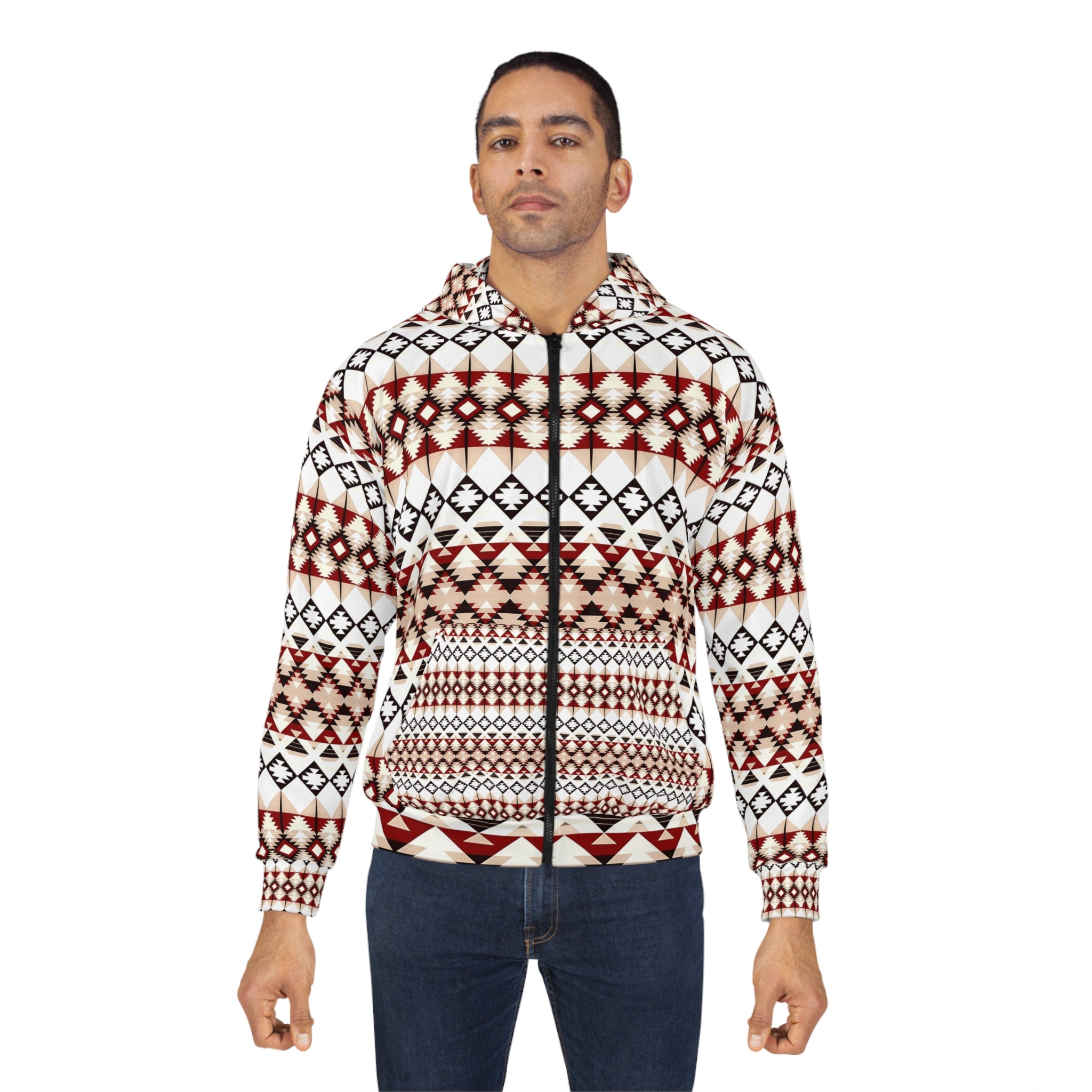 Tribal Pattern Unisex Zip Hoodie - Cozy and Stylish for Every Occasion