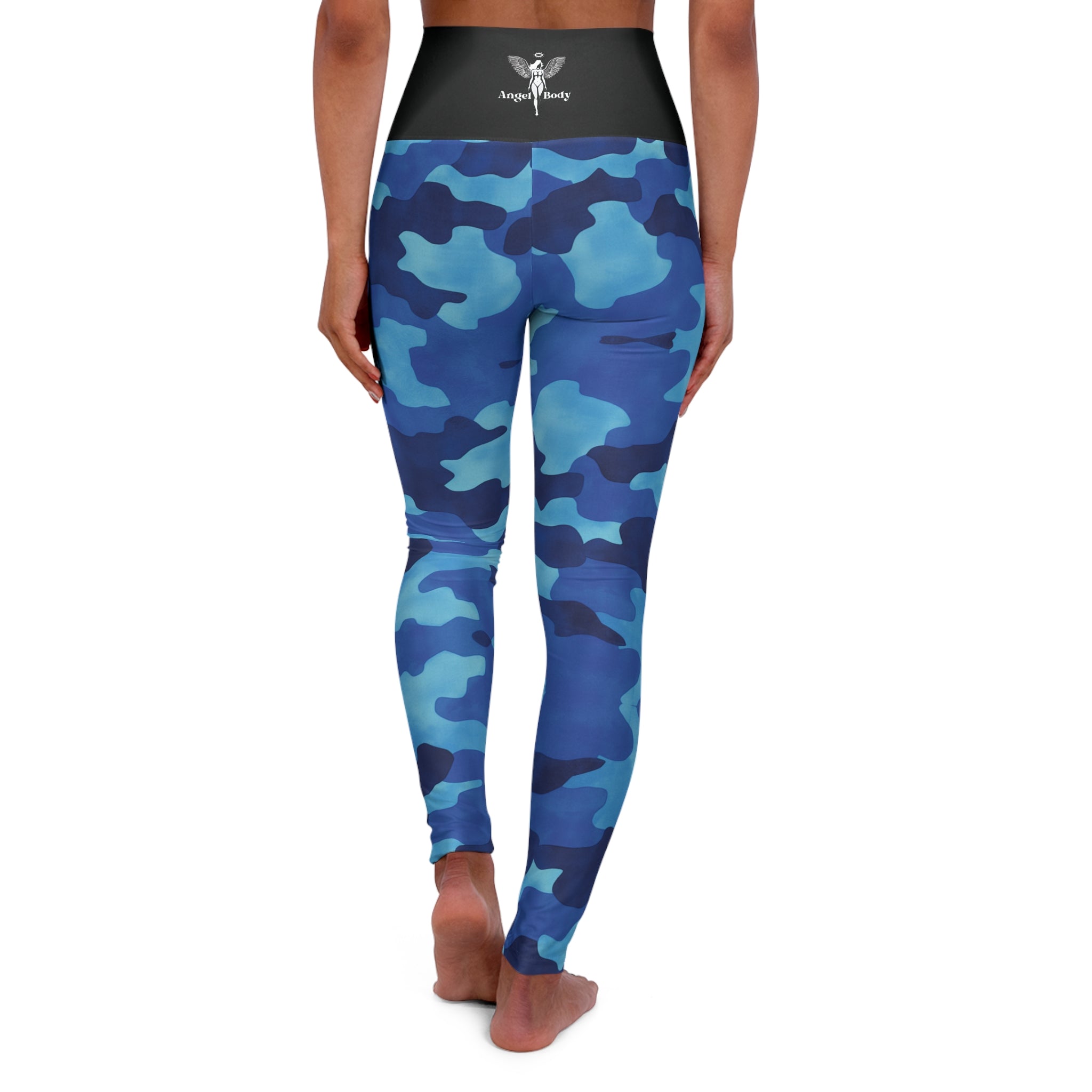 New Custom Camouflage design High Waisted Yoga Leggings - Comfortable Angel Body Activewear for Fitness Enthusiasts