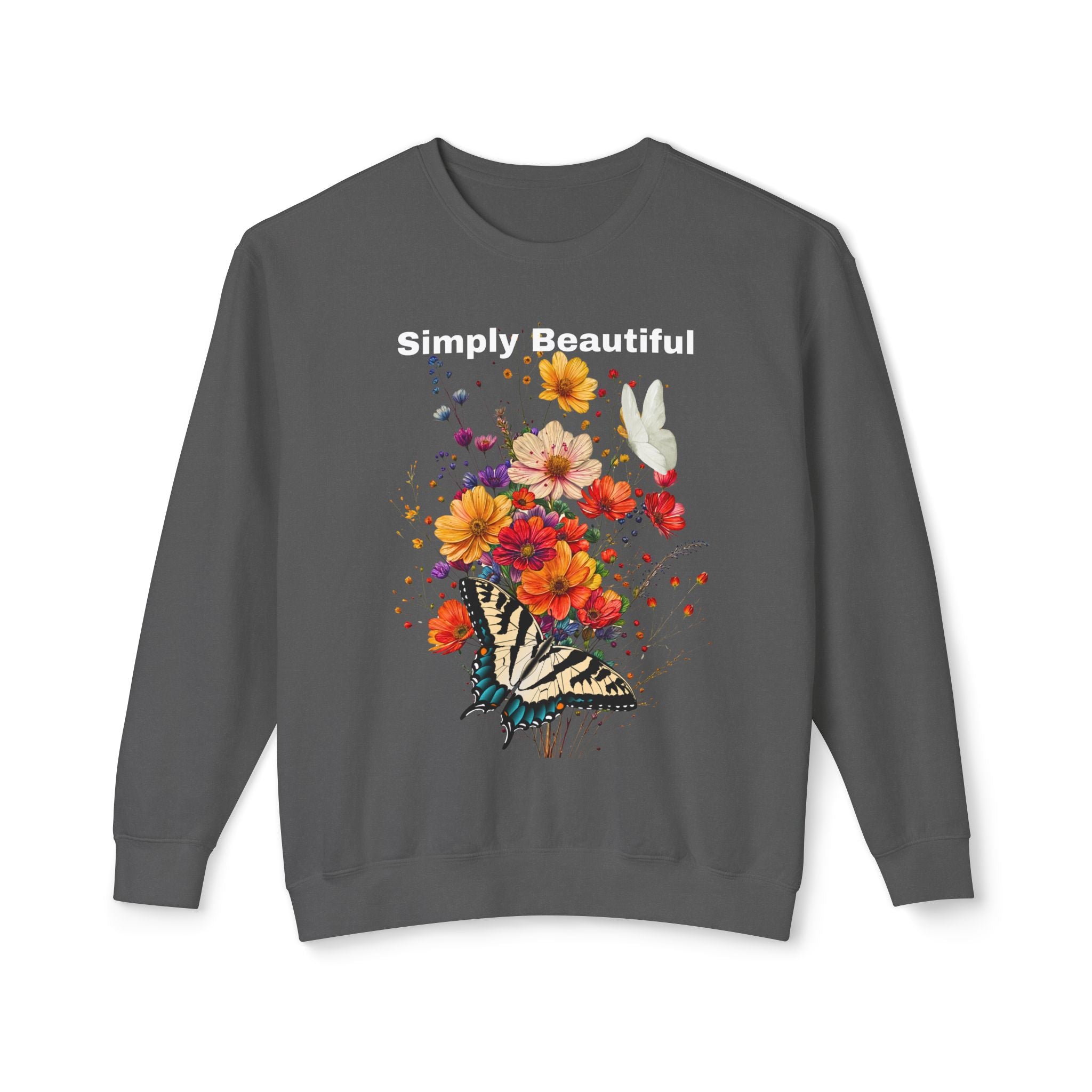 Unisex Lightweight Crewneck Sweatshirt That says Simply Beautiful