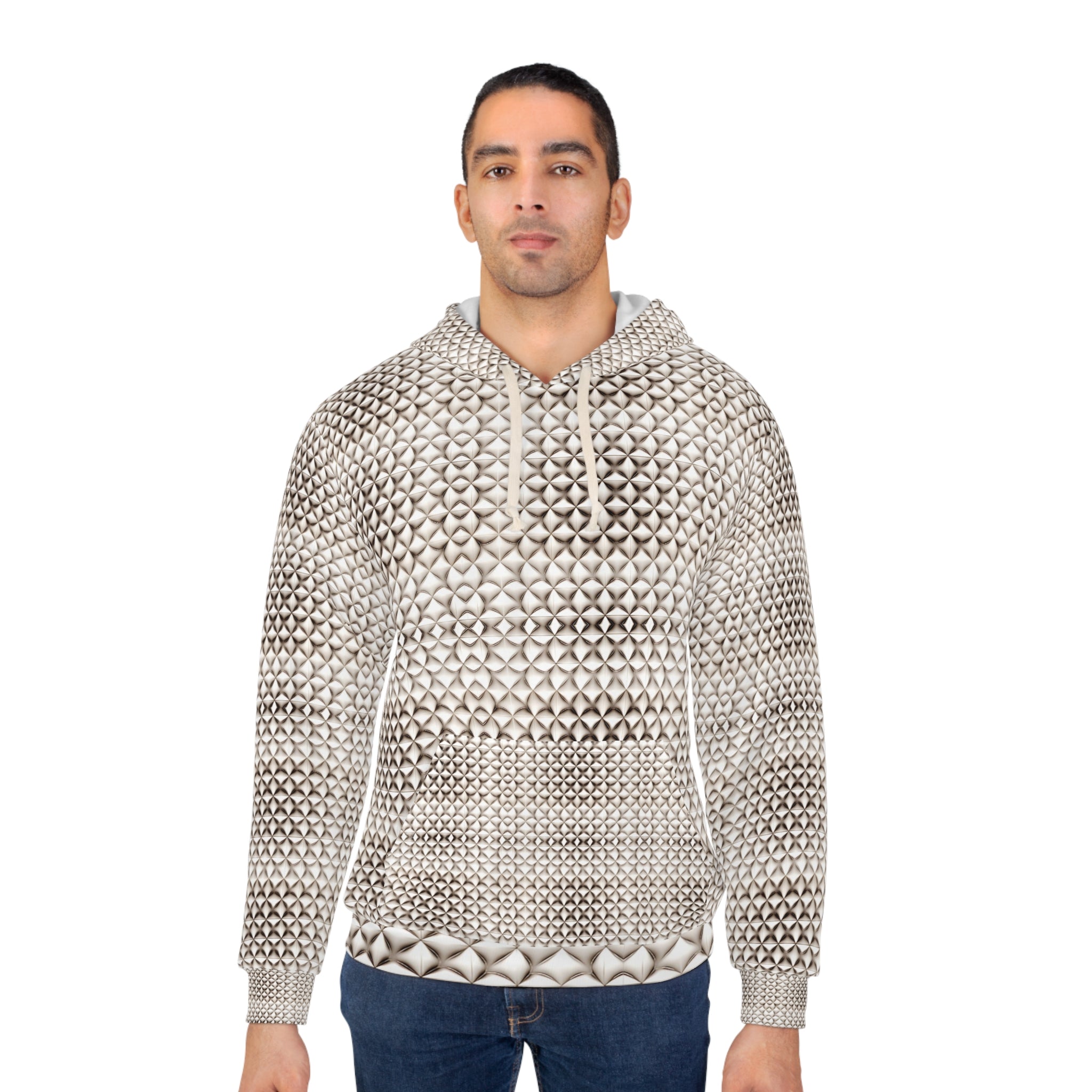 Geometric Unisex Pullover Hoodie - Unique Pattern for Fashion Lovers