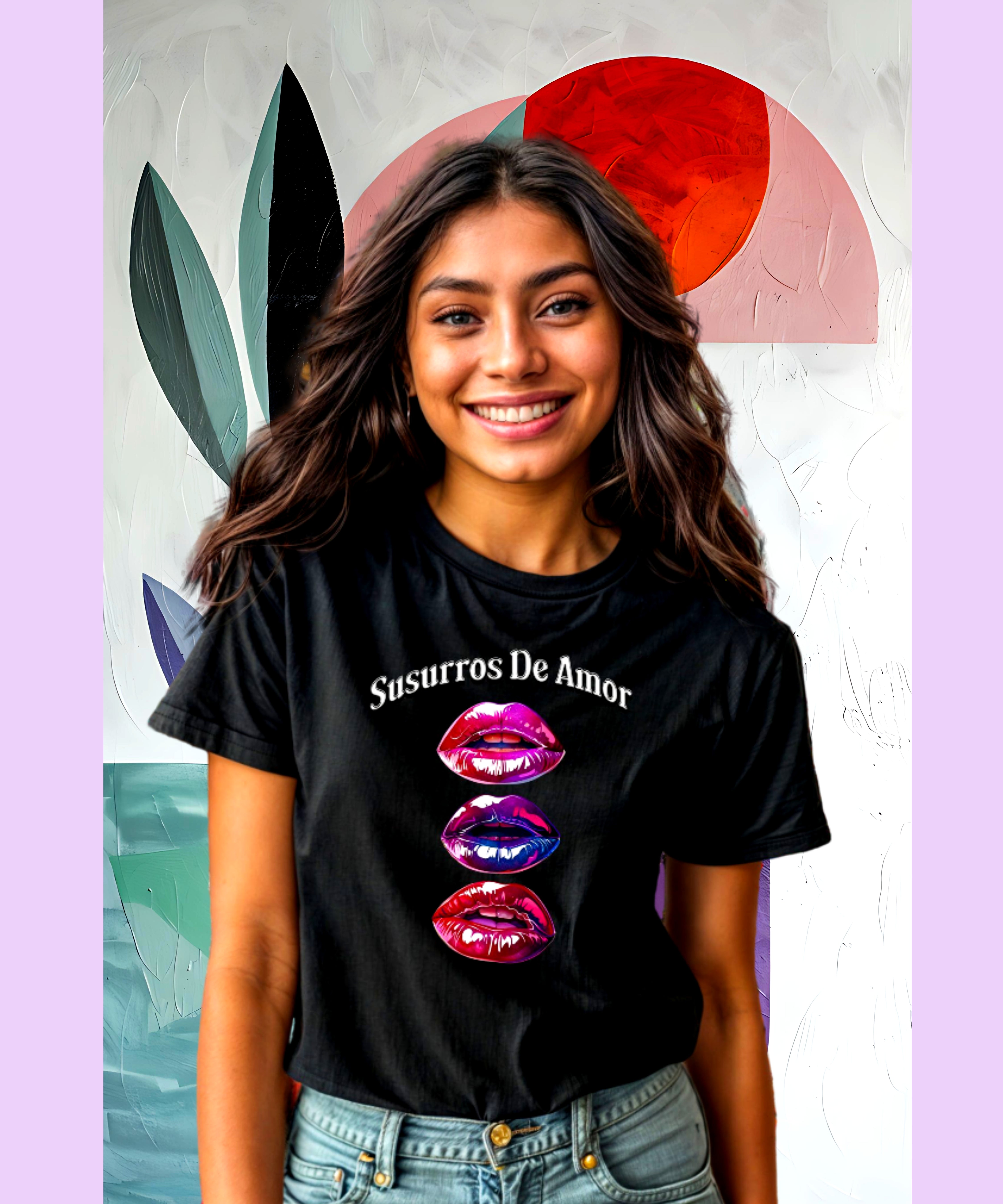 Woman's  Susurros De Amor Garment-Dyed T-Shirt for Love Enthusiasts