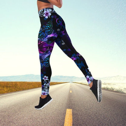 Autumn Butterfly High Waist Yoga legging - Angel Body